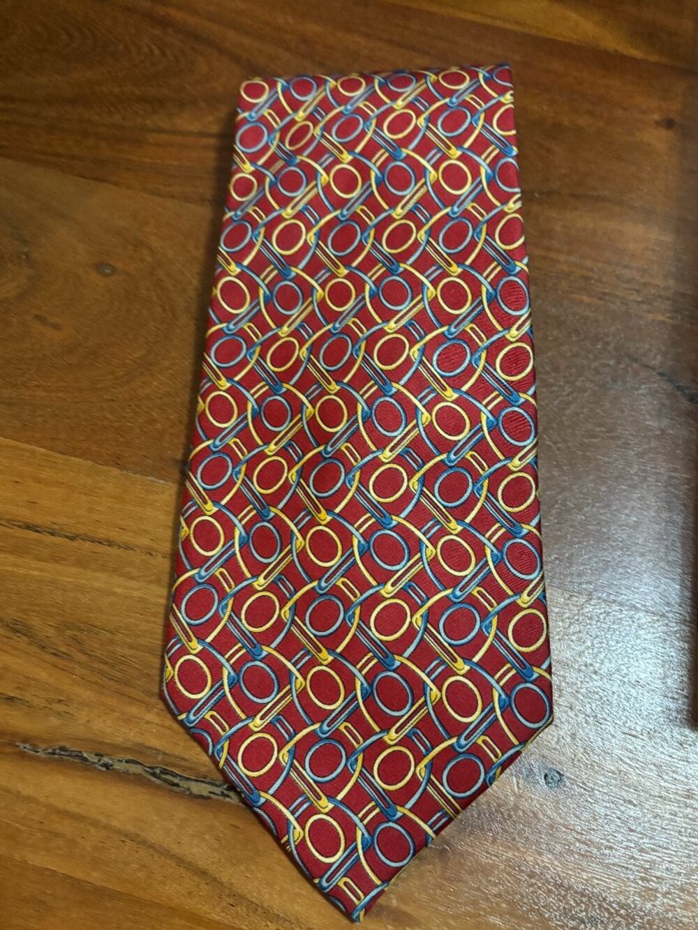 Fendi Men's Necktie 100% Silk Authentic Equestrian Horseshoe Design